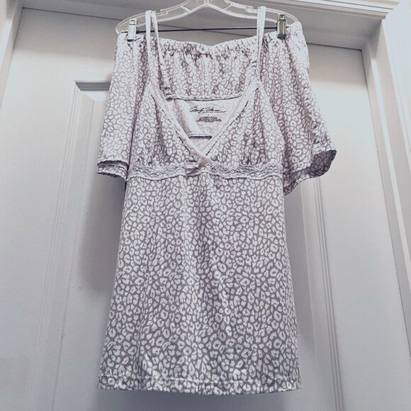 Merilyn Monroe 3 Piece Sleepwear Set-Women's Shorts, Cami & Rope-Sz. Lg-Gray & W - Picture 6 of 15